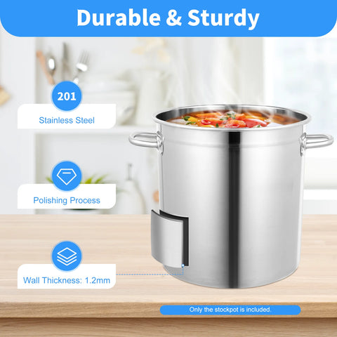 Soup pan - Soup pot - Cooking pans - Stew pan - Soup kettle - 70L - Stainless steel soup pan with lid - With stainless steel lid