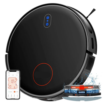 Robotstofzuiger – Robotstofzuiger Met Dweilfunctie – Automatische Tapijtboost – App Bediening – 3000 Pa Zuigkracht – 120 Minuten Schoonmaken