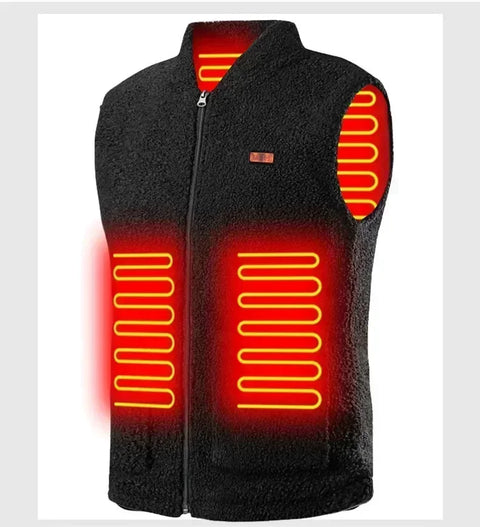 Heater Jacket - Verwarmde Bodywarmer - Verwarmde Kleding - USB Verwarmd Vest - 3-snelheden Verstelbare Temperatuur - Unisex - Wasbaar - Mouwloos - voor Winter & Buitensport - Maat L - Zwart