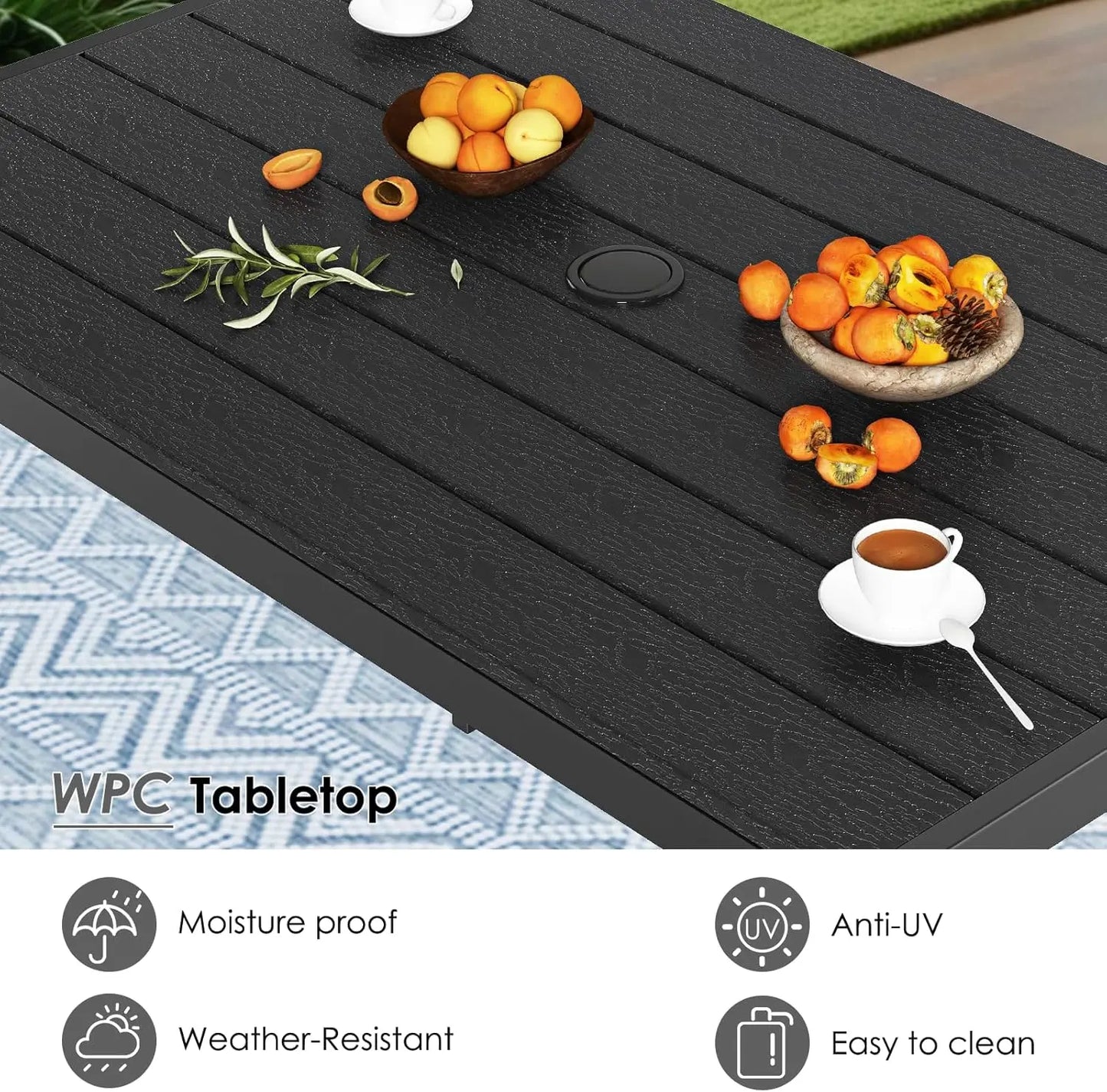 Tuintafel – Balkontafel – Buiten Tafel – Terrastafel – Aluminium Frame – Weerbestendig WPC Blad - QUORE