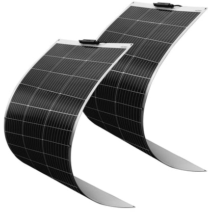 Zonnepaneel - Zonnepaneelset - Flexibel - Fotovoltaïsch - voor Camperaccu - Thuislader - Camping - Noodsituatie - 240W - Zwart - QUORE