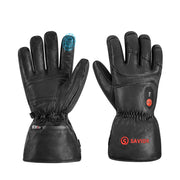 Heated Gloves - Electric Gloves - Rechargeable Heated Gloves - Waterproof Gloves - Leather Sheepskin - for Motorcycle, Hiking Gloves, Outdoor Sports, Winter - XL