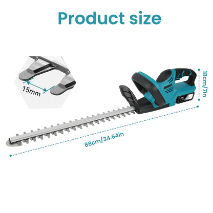 Elektrische Heggenschaar - Heggentrimmer - Heggenschaar Accu - Haagschaar - Draadloze - 21V - 520mm - Snoeischaar en Grastrimmer in één - Voor Tuinonderhoud - 1 Accu
