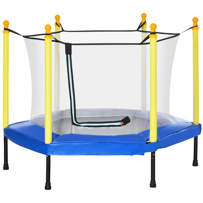 Trampoline voor Kinderen 3-6 Jaar - Veiligheidsnet - 122x122x97 cm - Blauw/Pink - Balance Training