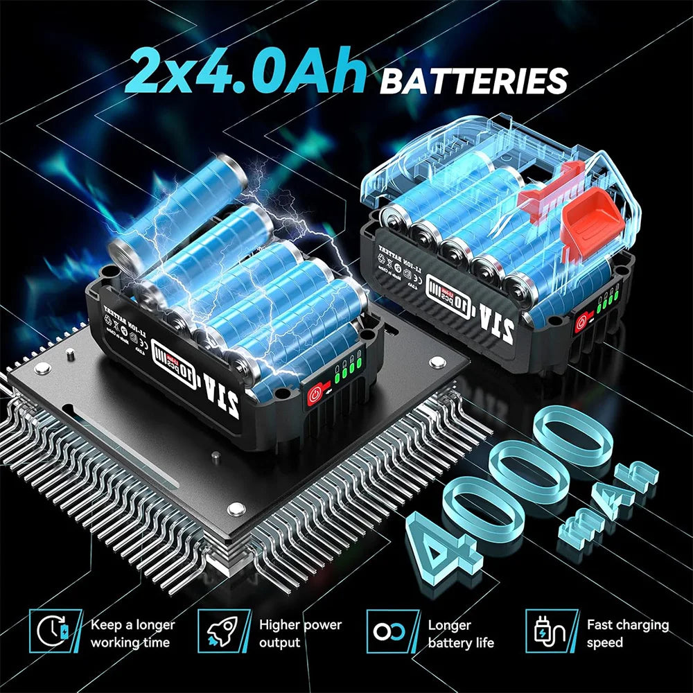 Snoeiset – Tuingereedschap – Snoeihulpmiddelen – Elektrische Snoeischaar – Accu-Motorslijper – Verstelbare Steel 2,4 Meter – 4000 mAh Accu
