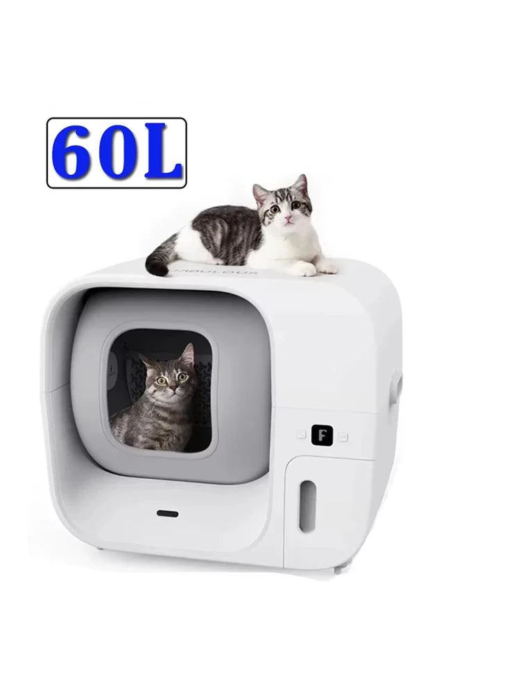 Automatische Kattenbak – Slimme Kattenbak – Zelfreinigende Bak – App-Bediening – 60 Liter Groot – Geavanceerde Veiligheidssensoren