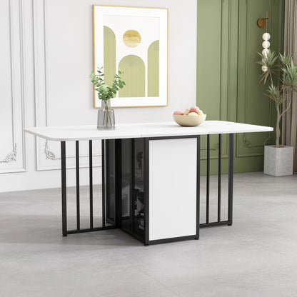 Eettafel – Eettafel Modern – Eettafel Compact – Praktische Eettafel – Stevige Constructie – Eenvoudige Montage - 160 x 70 x 75 cm - Wit
