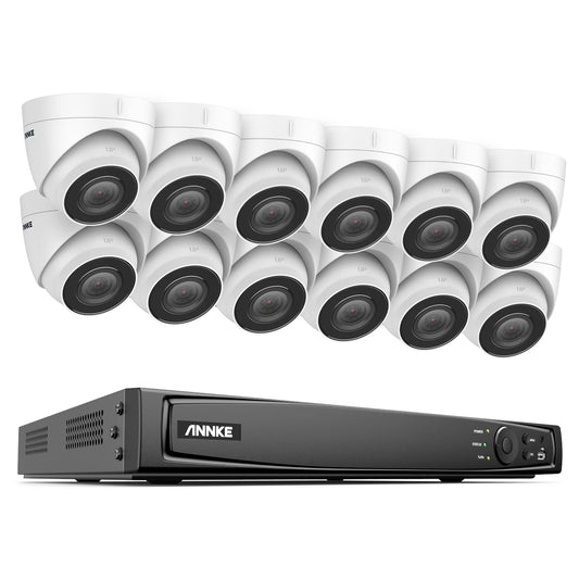 12-delige 5MP Beveiligingscamera Set – IP Camera Systeem – CCTV Bewakingscamera – NVR Cameraset – Dome Camera’s – Nachtzicht 30m – Weerbestendig IP67