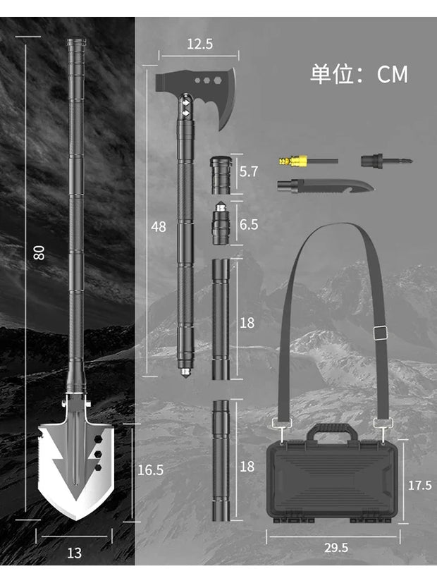 Buiten kampeerschep - Compact - Draagbaar en Betrouwbaar voor Kamperen - Wandelen - Trekken en Overlevingsavonturen - QUORE