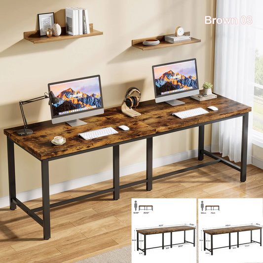Bureau – Werkplek – Thuiswerkplek – Bureau X-onderstel – 200 Cm Breed – Stevig Houten Blad - QUORE