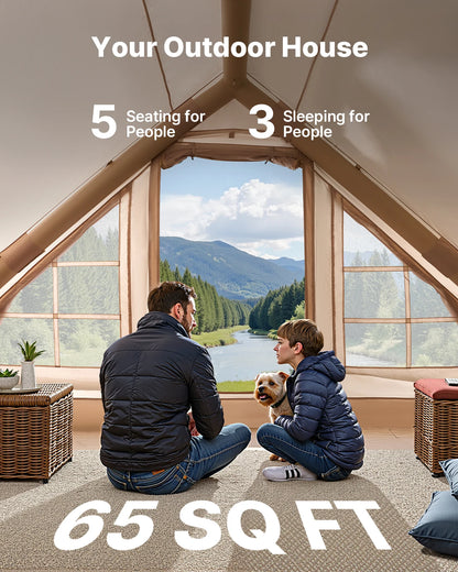 Opblaasbare Tent - Bell Tent - Camping Tent - Tenten - Kampeertent - Pop up Tent - 3-5 Personen - 4x3.1m - Opzetten in 10 Minuten - Waterdicht - Opvouwbaare - Ademend - Outdoor Camping – Glamping – Jachttent