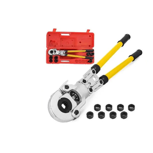 Vevor - Pipe Puller - Ratchet Tool - Portable Pipe Puller Set - Steel PEX Pipe Crimping Tool - Multilayer Pipe Crimper - Pipe Crimping Tool - Yellow