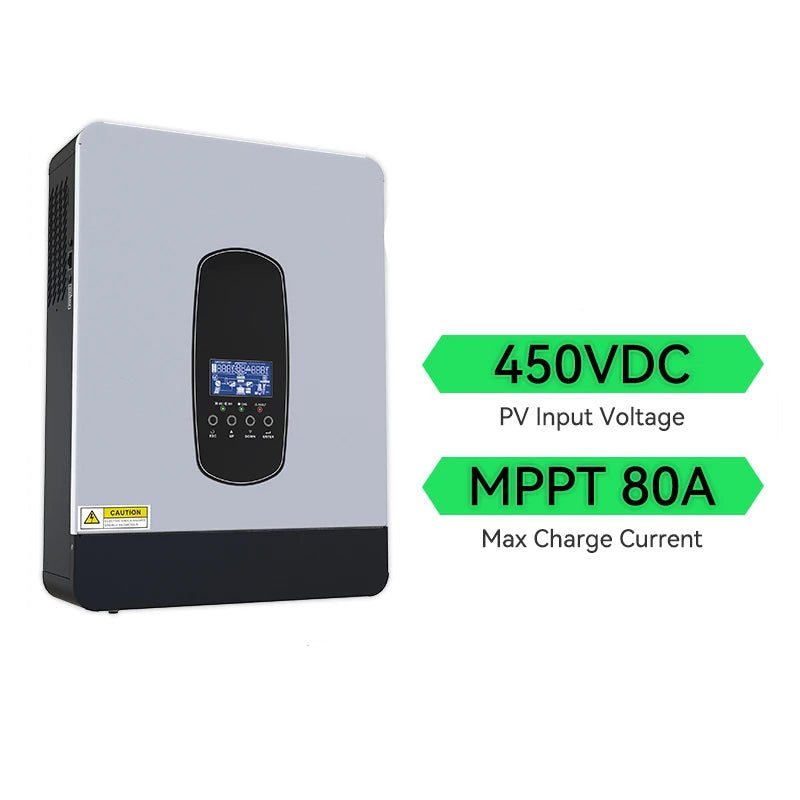 Hybride Zonne-Omvormer – Zonne-Omvormer – Off-Grid Inverter – Duurzame Energie – MPPT Laadregelaar 80A – 3000W Vermogen - 24V - QUORE