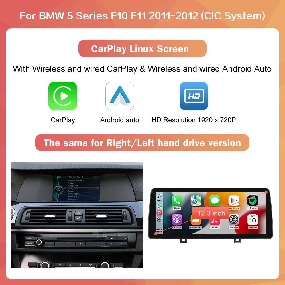 Multimedia Speler – Auto Radio – Navigatiesysteem – Touchscreen Display – Draadloze CarPlay – Android Auto – 12,3 Inch Scherm – Linux Besturingssysteem