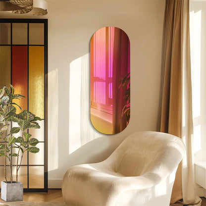 Spiegel – Wandspiegel – Passpiegel – Staande Spiegel – Ovale Spiegel – Iriserend Glas – Uniek Kleureffect