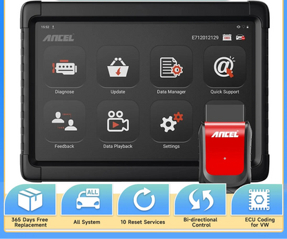 OBD Scanner - OBD2 - Auto Scanner - Auto uitlezen - Diagnose Apparatuur voor Auto's - 10 inch Android Tablet Scanner - OBD2 Diagnosetool - Volledig Systeem - ABS - SRS - Olie - EPB - BMS - TPMS - IMMO - Bluetooth - US Plug