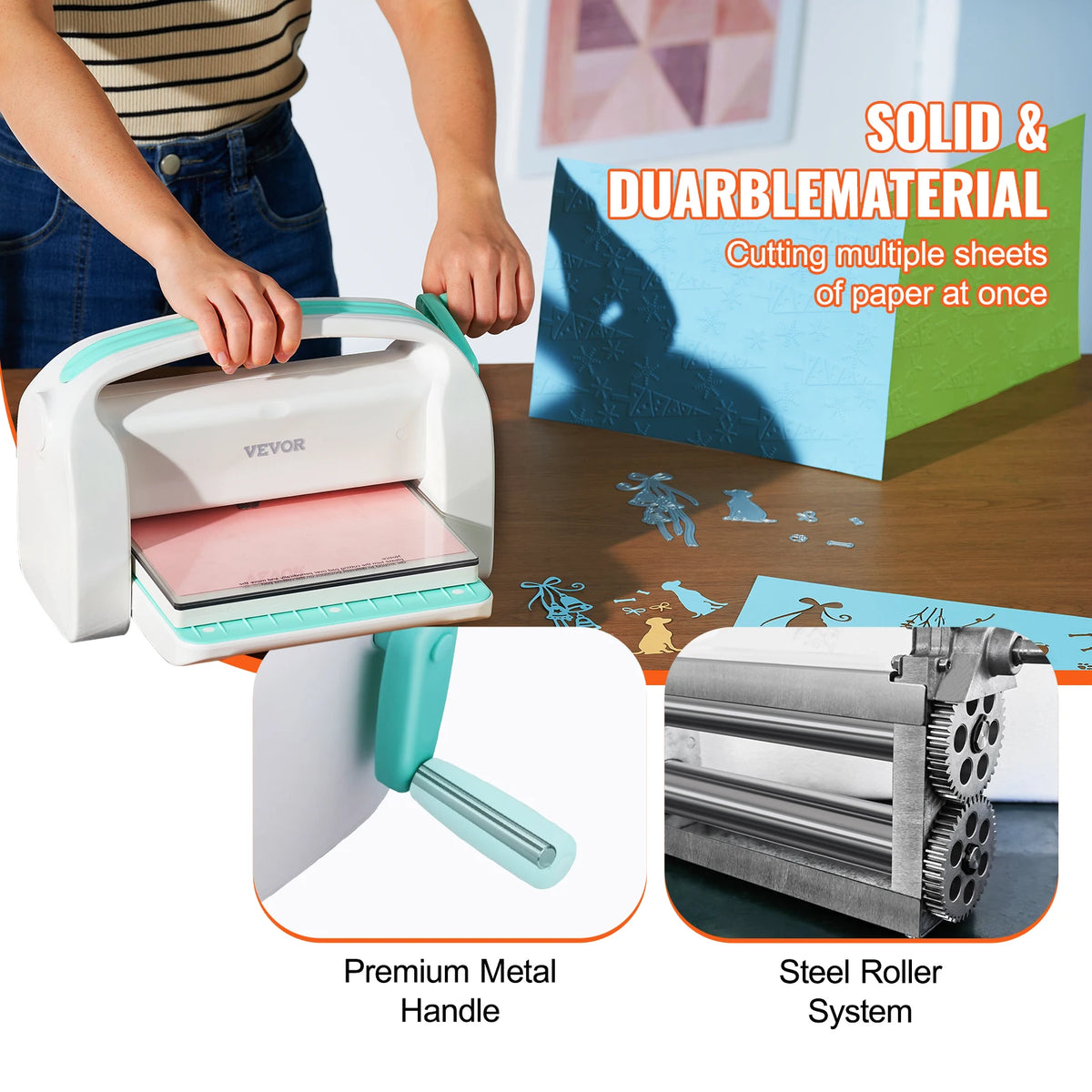 VEVOR Embossing Machine - Stansmachine - Scrapbooking - 6 inch Opening - Inclusief Starter Kit - Scrapbooking en Kaarten Maken - QUORE