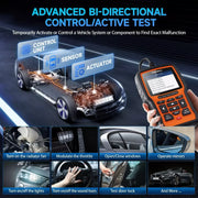 OBD2-Scanner - Diagnosecomputer - Slimme Diagnosetool - Foutverwijdering - Voor BMW - Alle systemen ABS SRS D.PF TPMS OBD2 Diagnose Scanner - OBD2 Automotive Scanner - Bi-directionele Diagnose - Zwart