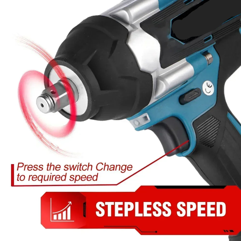 Slagmoersleutel - Slagmoermachine - Slagschroevendraaier - 1800Nm - 1/2 Inch - Krachtige - Brushless - met 2 Accu’s en EU Stekker – Voor 21V/18V Batterij