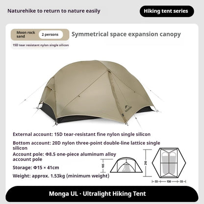 Campingtent – Kampeertent – Pop-up Tent – Lichtgewicht Tent – Waterdichte Tent – Ultralicht 2-Persoons – Duurzaam Nylon & Hoge Waterkolom