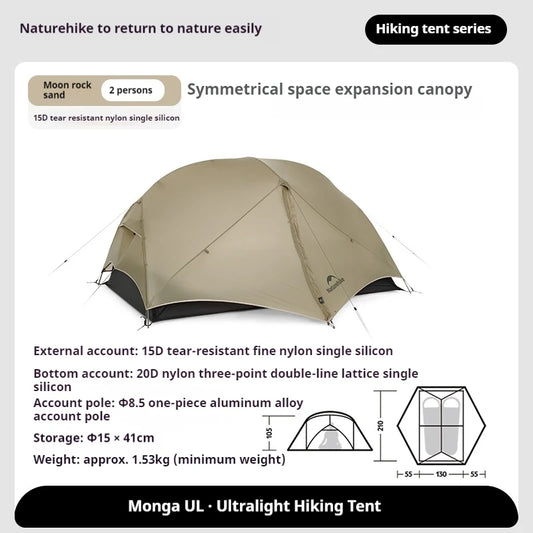 Campingtent – Kampeertent – Pop-up Tent – Lichtgewicht Tent – Waterdichte Tent – Ultralicht 2-Persoons – Duurzaam Nylon & Hoge Waterkolom