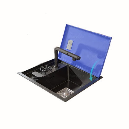 Spoelbak RVS – Keukenspoelbak – Enkele Spoelbak – Gootsteen – Afwasbak – Grote Afmetingen 80x46x22 cm – Roestvrij Staal Met Geborstelde Afwerking