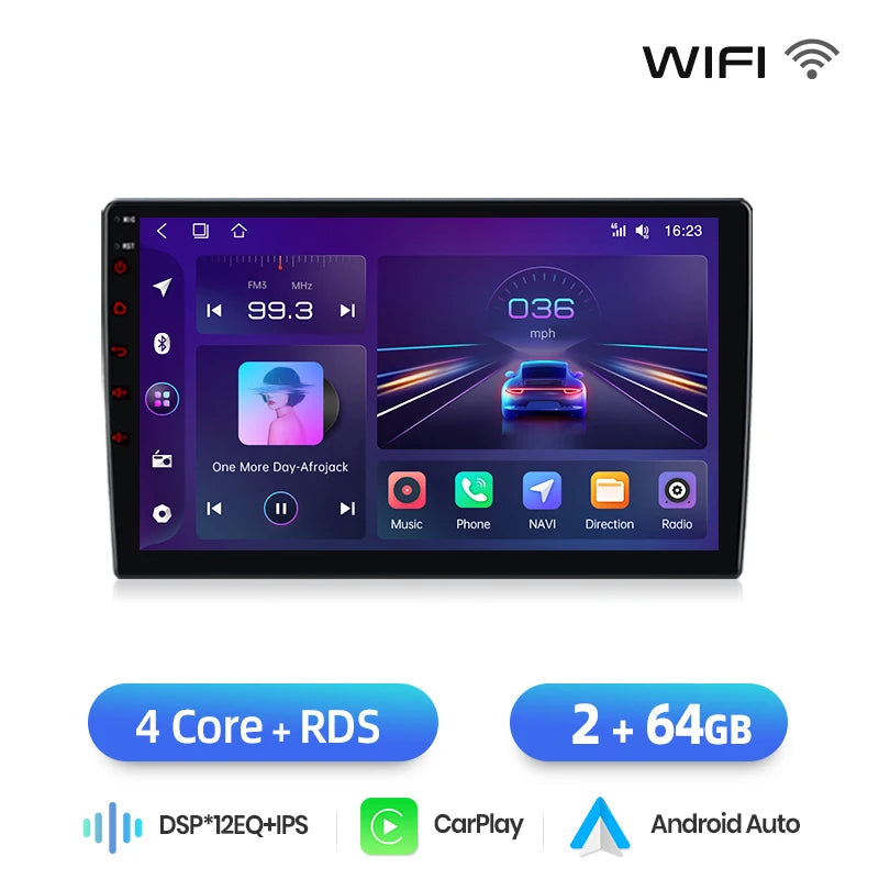 Android Multimedia Navigatiesysteem – Car Radio – Headunit – Autoradio – Multimediaspeler – 9 Inch Touchscreen – Draadloze Apple CarPlay & Android Auto