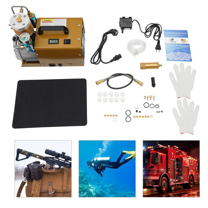Hogedruk Luchtpomp – Draagbare Pomp – PCP Compressor – Gasfles Opblazer – 1.8 kW Motor – 5 Tot 30 MPA Instelbaar