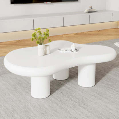 Salontafel Wolkenvorm – Koffietafel – Tafel – Woonkamertafel – Middentafel – Wit – MDF Met Viltglijders – Compact 97x67x32 cm