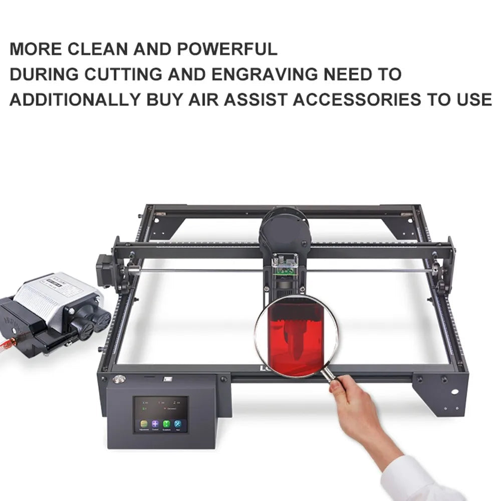 Lasergraveermachine - Lasergraveurlucht Helpt Kits - Graveermachine - Graveerder - Graveerapparaat - met 30L/Min Max Luchtstroom - AC 220V - 50Hz - 16W - 0.03 MPa - <60db - 13 x 13 x 7.8 cm - Zwart/Zilver
