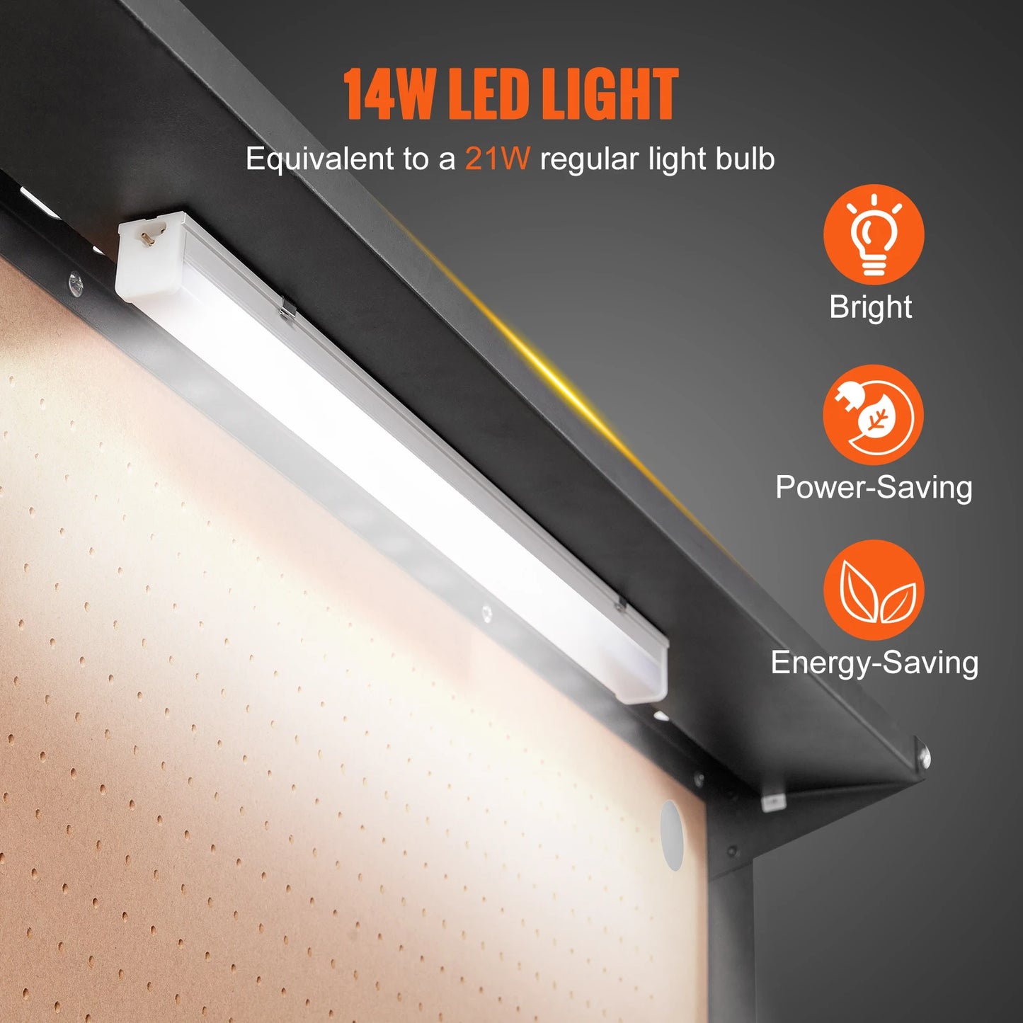 Werkbank – Werktafel – Knutselbank – Werkbank Met Opbergruimte – A3 Staalconstructie – 14W LED-Verlichting – 100 Kg Draagkracht