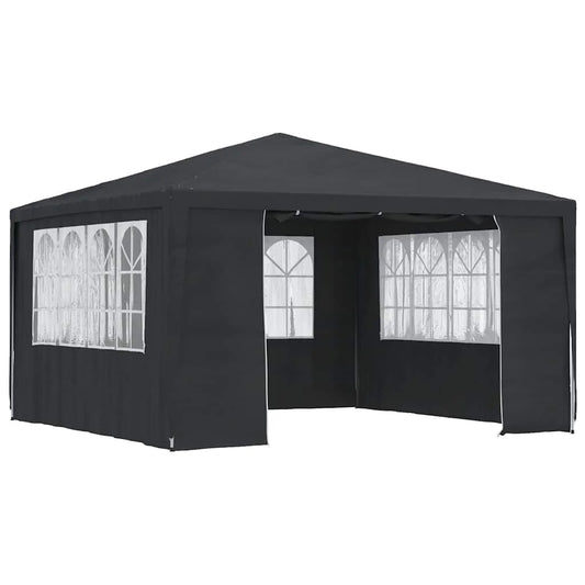Draagbare Tent – Tuinpaviljoen – Partytent – Tuin Tent – Evenementen Tent – Overkapping – 4x4 Meter – UV-Bestendig – Roestvrij Stalen Frame - Zwart