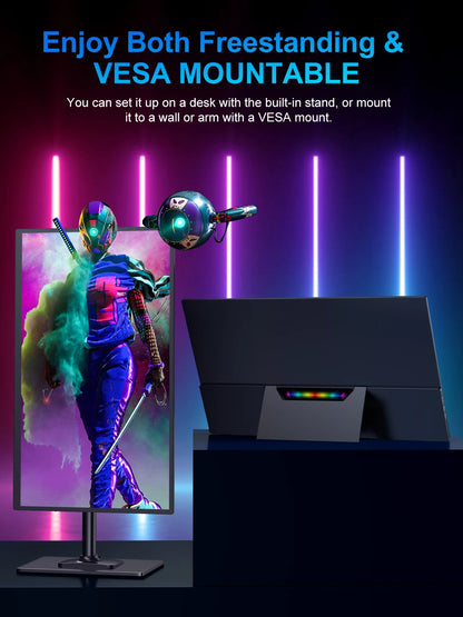 Gamingmonitor – gaming scherm – portable monitor – usb-c monitor – hdmi monitor – 18,5 Inch IPS Display – 120Hz Verversingssnelheid