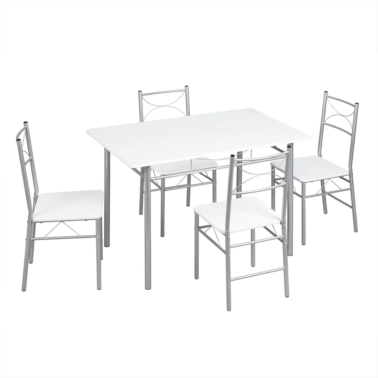 WOLTU Dining Table with 4 Chairs Dining Set for 4 Seat Metal Frame Kitchen Table Rectangular Dining Table Dining Room Furniture