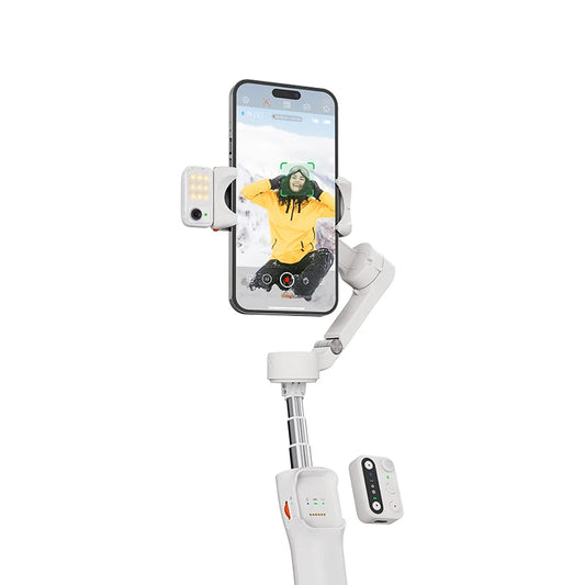 Gimbal Smartphone - Gimbal voor Smartphone & Camera - Handheld spiegelloos - 3-Axis - AI Face Tracking - Stabilisator voor Smartphone - Koolstofvezel Materiaal - Panning & Rolhoek 330 - Kantelhoek 80 - Wit