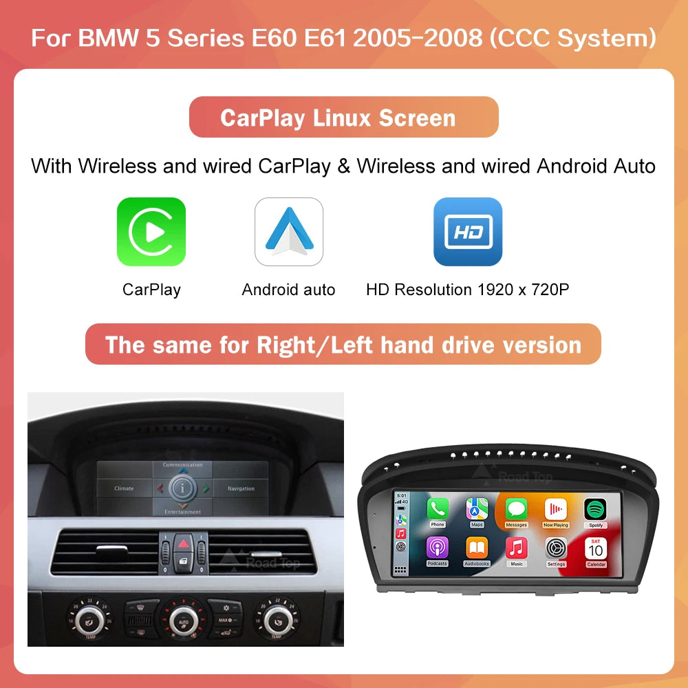 Carplay Scherm – Multimedia Display – Navigatiesysteem Auto – Touchscreen – Infotainment Scherm – 8,8 Inch – 1920x720 Resolutie – Wireless CarPlay & Android Auto
