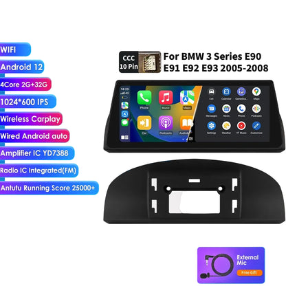 Android Car Radio – Autoradio Multimedia Speler – GPS Navigatie Systeem – Touchscreen Stereo – Voor BMW 3 Serie E90 E91 E92 E93 – 10,25 Inch Scherm – Android 13 Software