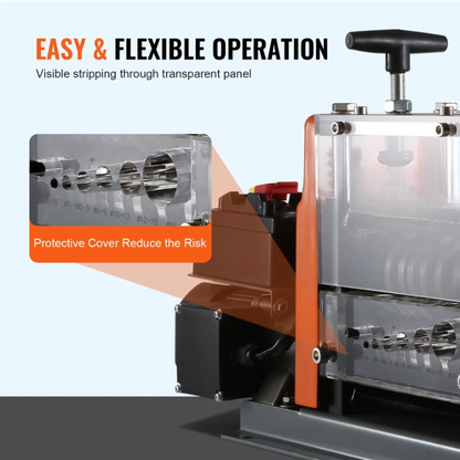 Draadstrip Machine - Elektrisch Draadstripapparaat – Kabelstripper – Draadstripper – Kabelstripmachine – 60W Motor – 7 Kanalen – Gietijzeren Behuizing - 1.5-25mm Kabel