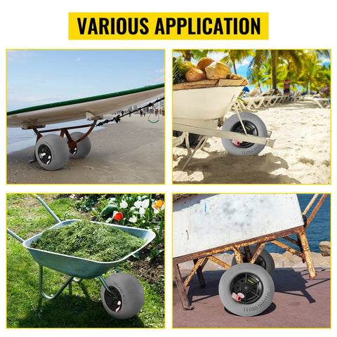 Vevor - Beach Balloon Wheels - Wheelbarrow Wheel - Transport - 13in Wheels - Replacement Sand Tires - TPU Cart Tires for Kayak, Dolly, Canoe and Buggy