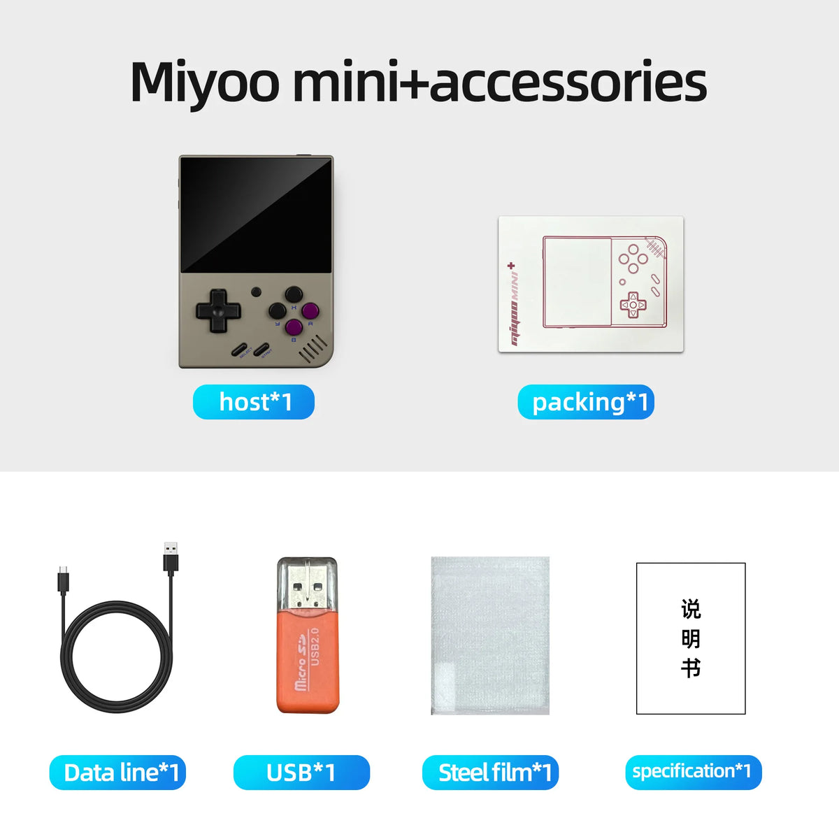 MIYOO Mini Plus Handheld Game Console Retro V3 Mini+ with 3.5 Inch Classic IPS Screen Linux System Christmas Gift - QUORE