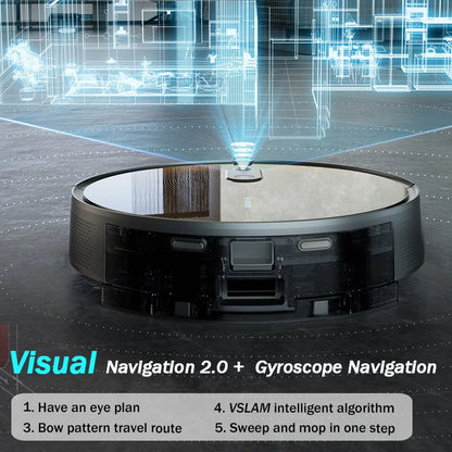 Robotstofzuiger – Robotstofzuiger Met Dweilfunctie – Smart Vacuum Cleaner – Robotstofzuiger Zelfreinigend – Robotstofzuiger Met App – 3500Pa Zuigkracht – Zelfledigend Stofreservoir 45 Dagen