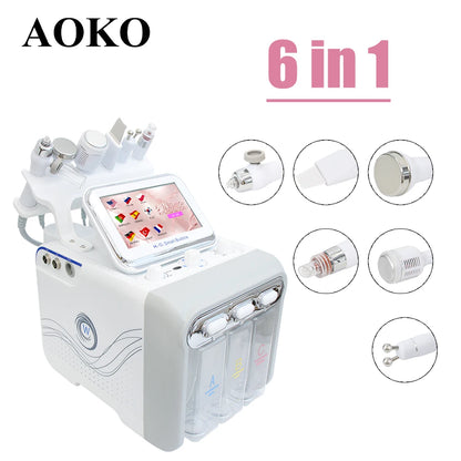6-in-1 Hydro Dermabrasie Gezichtsbehandeling – Gezichtsreiniger – Huidverjonging Apparaat – Acne Behandeling – Collageen Stimulator – Ultrasone Trillingen – Koude Hammer – CE Gecertificeerd – Gebruiksvriendelijk Thuisapparaat - QUORE
