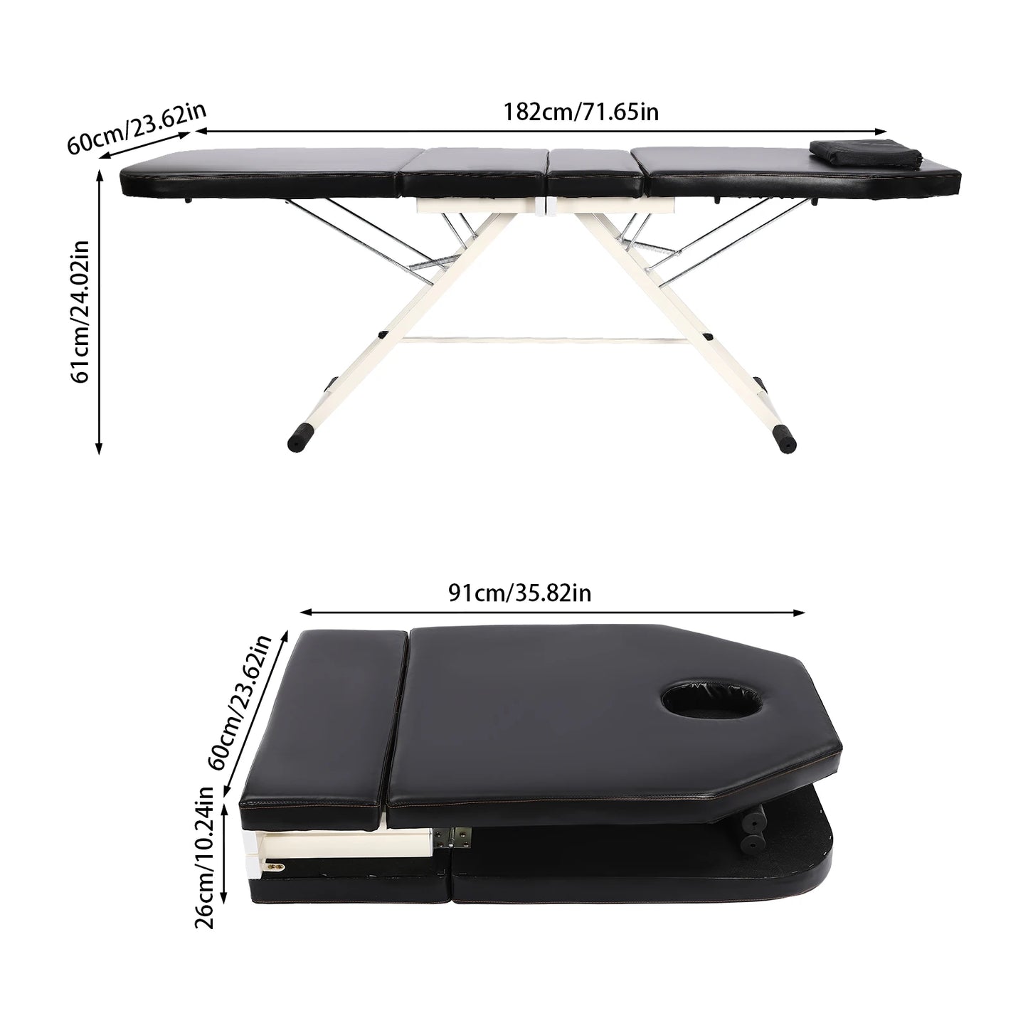 Opvouwbare Massagebed - Massagetafel - Behandeltafel -  Tatoeagetafel - Slaapbank - voor Schoonheidssalons - en SPA's - Roze
