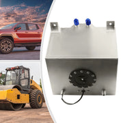 Fuel Jerrycan - 20 Liters - Petrol or Diesel - with Spout and Bleed Nipple - Fuel Tank - Universal Oil Box - with Anti-slip Foam - for Trams and Trucks - Silver