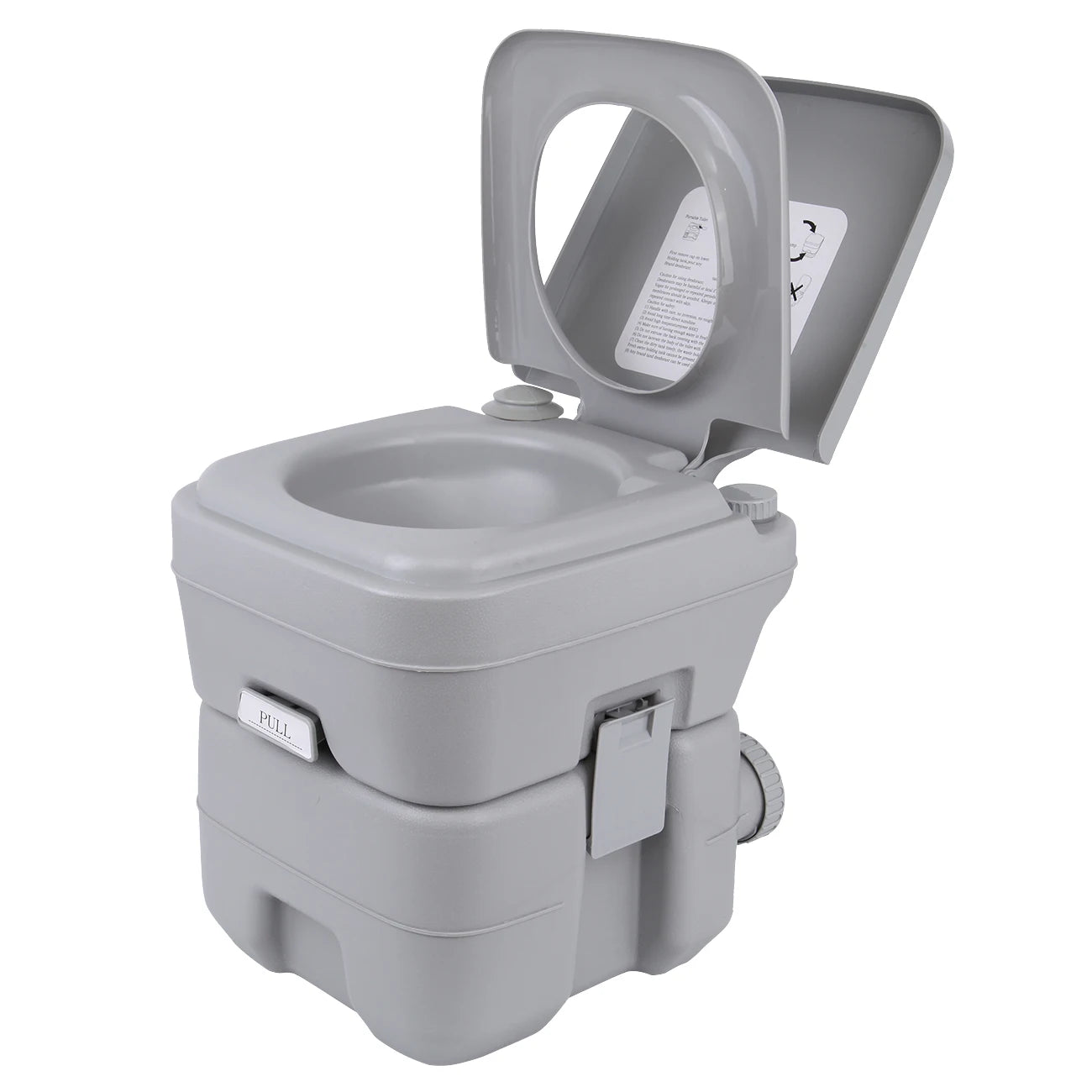 Draagbaar Spoeltoilet - Mobiel Potje - Mobiel Toilet - voor Buiten - Caravan - Toiletbelasting 130kg - voor Volwassenen - 20L - 41 × 35 × 41 cm - Grijs