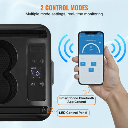 Auto Koelbox - Compressor Koelbox - Compressor Koelkast - Koelbox - 15L- Armsteun Koelkast - -20°C tot 20°C - Draagbare - Mini Koelkast - met LED & Bluetooth - voor Auto & Camping - QUORE
