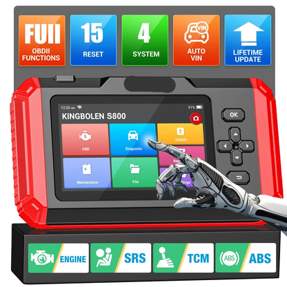 OBD2 Scanner – Autodiagnose Tool – Foutcode Lezer – Voertuigscanner – Diagnose Scanner – 5-Inch Hd Touchscreen – Wifi Updates