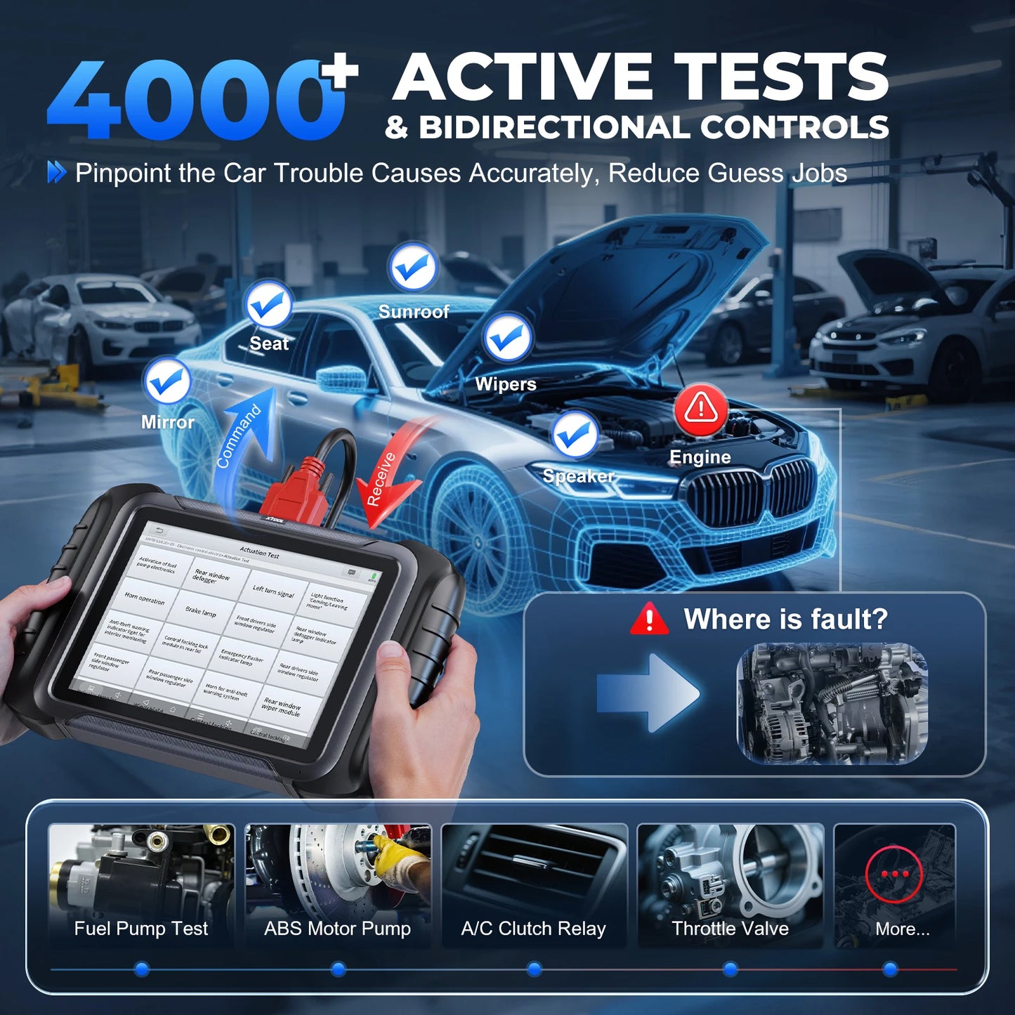 Autodiagnoseapparaat – Autoscanner – Diagnose Tool – Foutcode Uitlezer – OBD Scanner – 8-Inch Touchscreen – Meer Dan 42 Onderhoudsfuncties