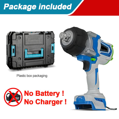 Elektrische Momentsleutel – Momentsleutel Draadloos – Momentsleutel 18V – Momentsleutel Borstelloos – Momentsleutel 3/4" – Maximaal Koppel 4100 N.m – Oplaadbare Batterij - Zonder Batterij - Kunststof