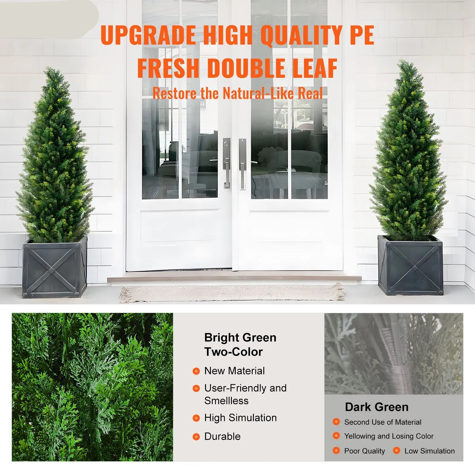 Kunstplant - Kunstplanten voor Binnen en Buiten - Kunstmatige Cedar - Topiary Boom - 122 cm  -Evergreen Sierboom voor Tuin en Woondecoratie - Kunsthaag - QUORE